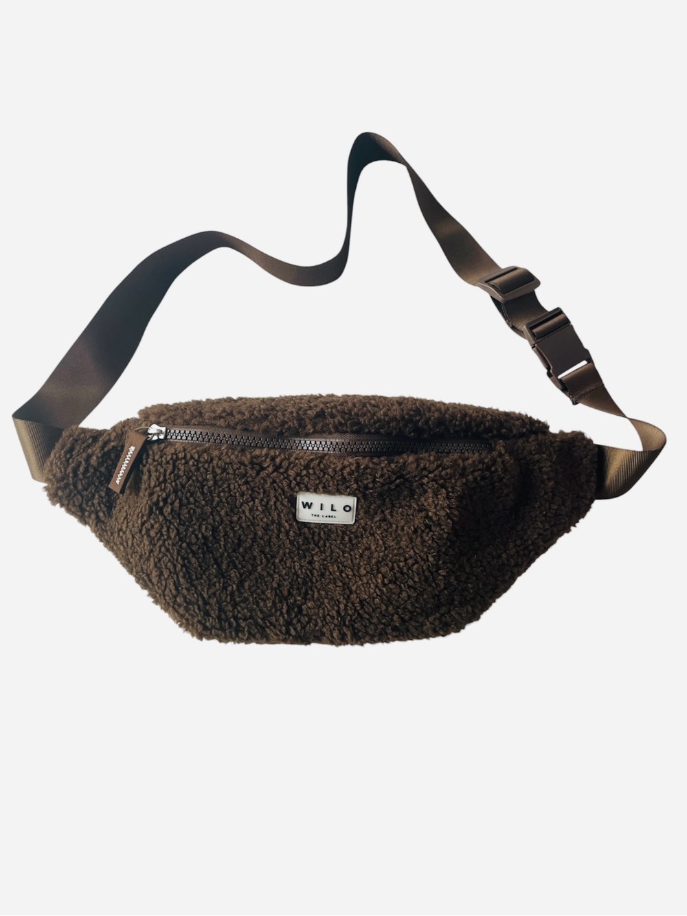 WILO THE LABEL Women's Espresso Sherpa Waist Bag Fanny Pack